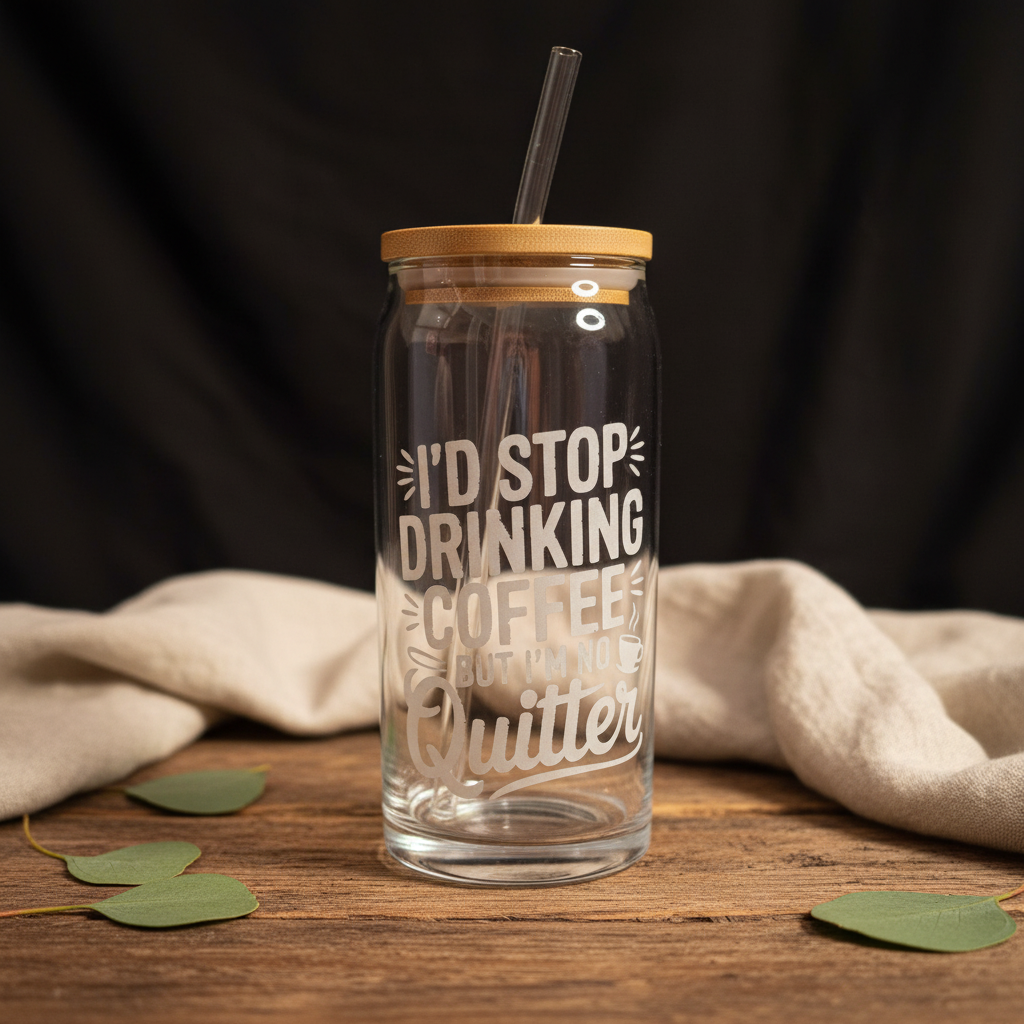 20oz Custom Engraved Glass Cup - Rustic