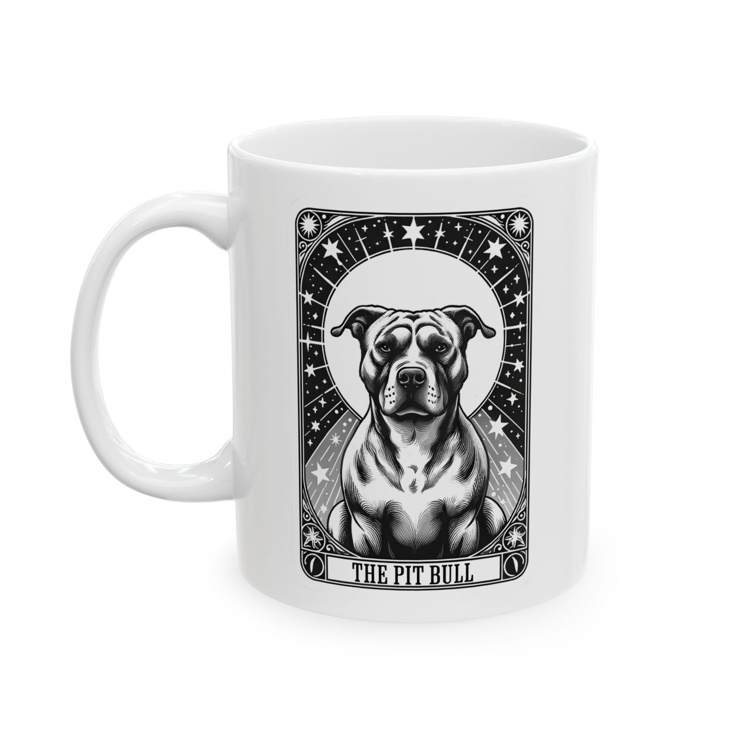 Pit Bull Card Design Ceramic Mug | 11 oz & 15 oz