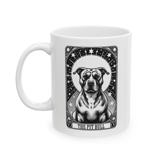 Pit Bull Card Design Ceramic Mug | 11 oz & 15 oz
