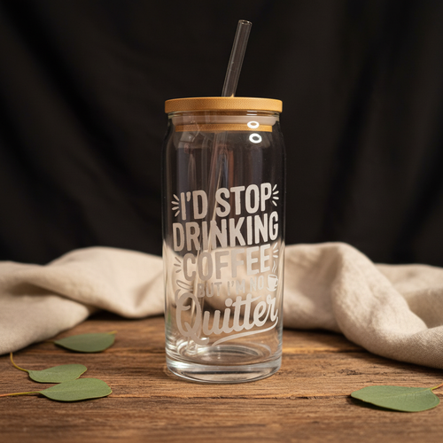 20oz Custom Engraved Glass Cup - Rustic