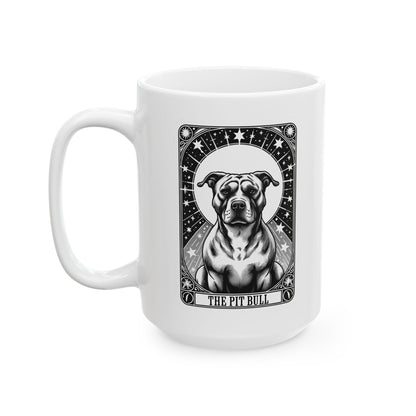 Pit Bull Card Design Ceramic Mug | 11 oz & 15 oz
