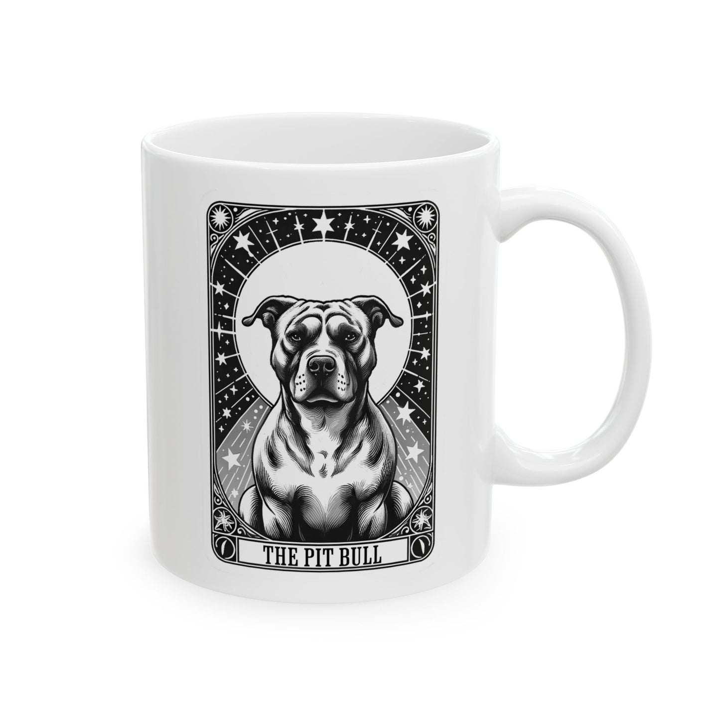 Pit Bull Card Design Ceramic Mug | 11 oz & 15 oz