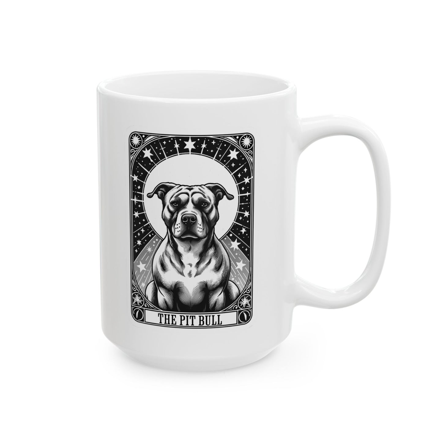 Pit Bull Card Design Ceramic Mug | 11 oz & 15 oz