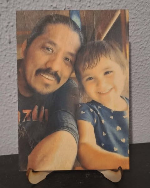 Custom Sublimated Wood Photo with Stand