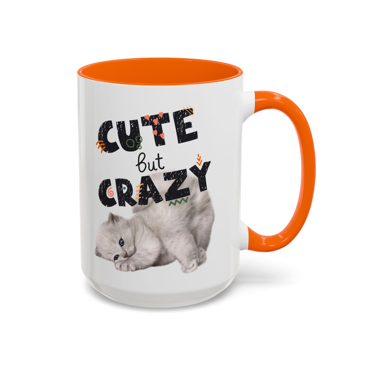 Cute But Crazy Cat Mug – 11oz & 15oz (Multiple Color Options)