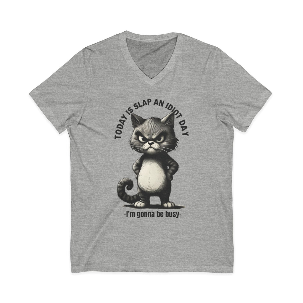 “Today Is Slap an Idiot Day” Cat T-Shirt – Funny Sarcastic Cat Lover Tee