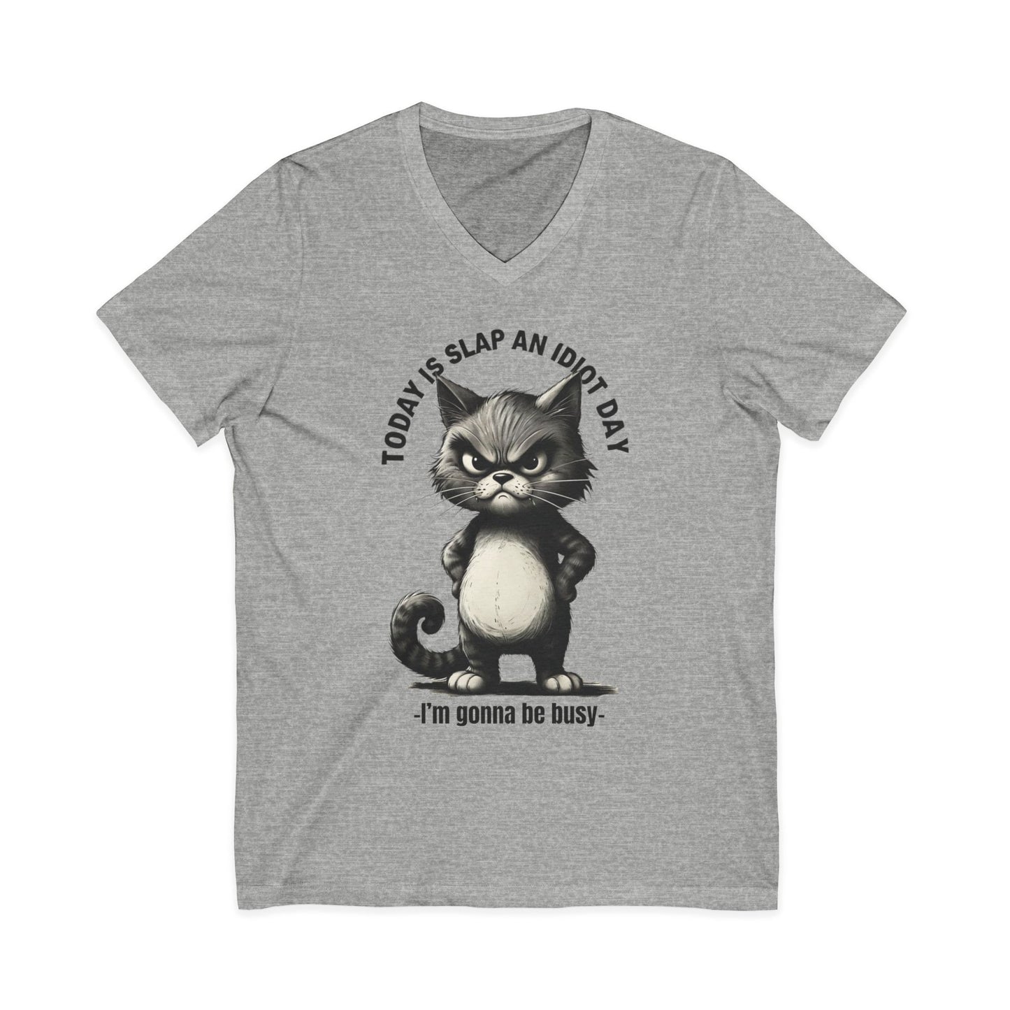 “Today Is Slap an Idiot Day” Cat T-Shirt – Funny Sarcastic Cat Lover Tee