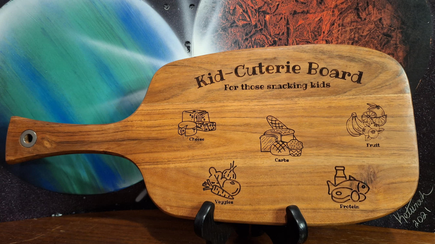 Kid-Cuterie Acacia Charcuterie Board