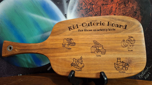 Kid-Cuterie Acacia Charcuterie Board