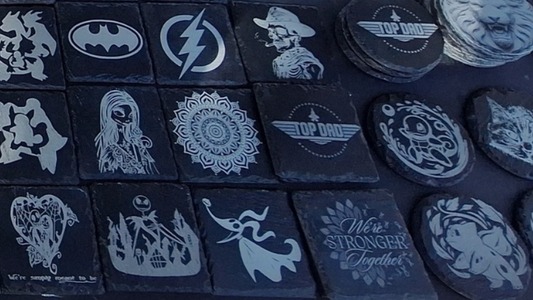 Custom Engraved 4 inch Slate Coasters