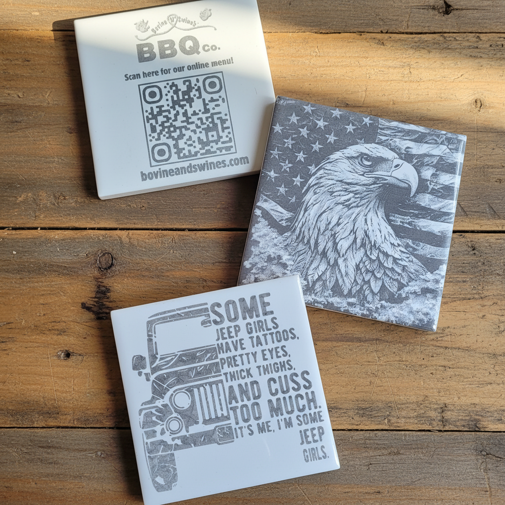 Custom Engraved Ceramic Tile - Rustic