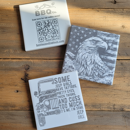 Custom Engraved Ceramic Tile - Rustic