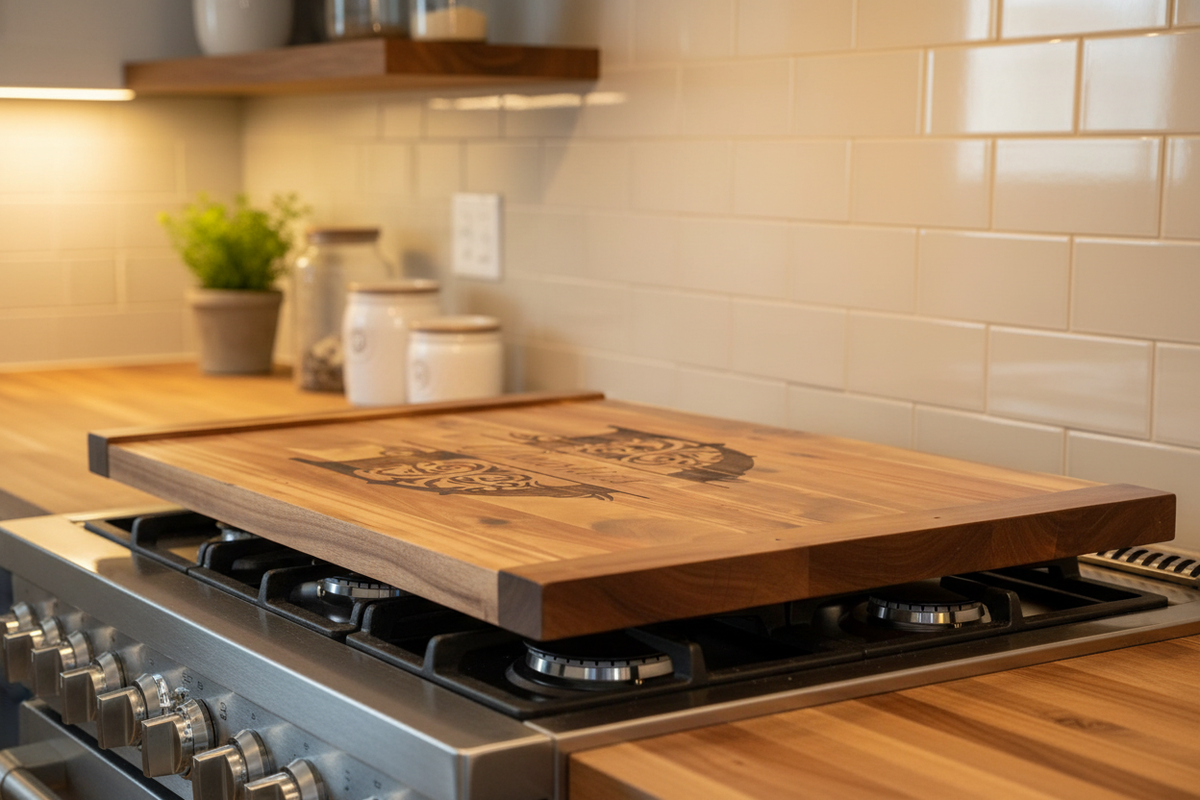 Noodle Board on Stove with Warm Lighting