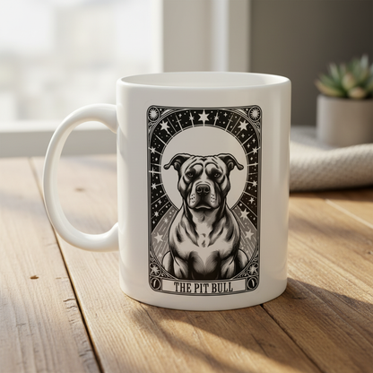 Pit Bull Mug - Rustic Background